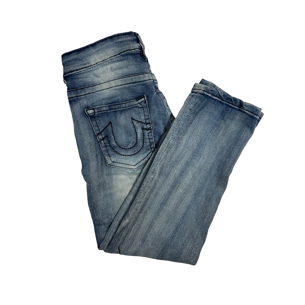 True Religion Girls Medium Wash Horseshoe Stitch Denim‎ Jeans Size S 8